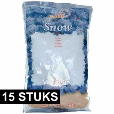 15x kunst sneeuw vlokjes 4 liter in zak kerstversiering