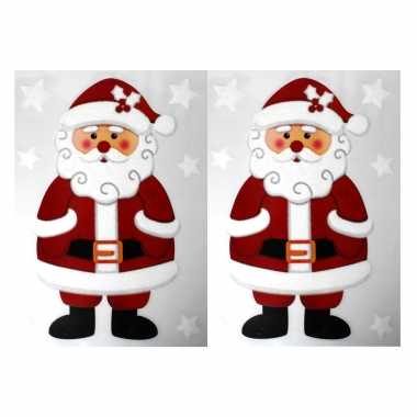 3x kerst raamversiering raamstickers kerstman 28,5 x 40 cm kerstversiering