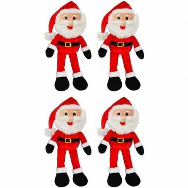 4x etalage / presentatie kerstmannen decoratiepop 41 cm kerstversiering