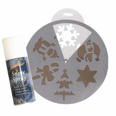 Kerst raamdecoratie sjablonen 6 stuks herbruikbaar met sneeuwspray kerstversiering