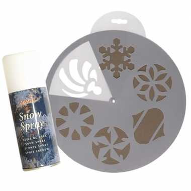 Kerst raamdecoratie sjablonen 6 stuks herbruikbaar met sneeuwspray kerstversiering