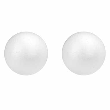 Piepschuim hobby knutselen vormen/figuren zak van 21x stuks ronde ballen/bollen van 10 cm kerstversiering