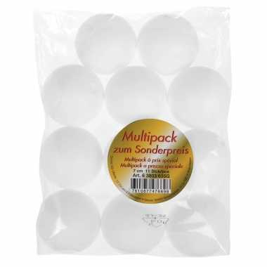 Piepschuim hobby knutselen vormen/figuren zak van 22x stuks ronde ballen/bollen van 7 cm kerstversiering