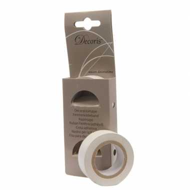 Raamtape wit op rol 1.9 x 1000 cm set van 2 kerstdecoratie kerstversi