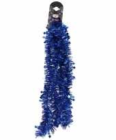 1x blauwe folie slingers guirlandes met sterren 200 cm kerstversiering