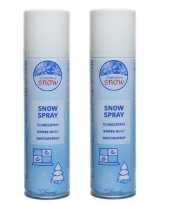 2x stuks milieuvriendelijke sneeuwspray spuitsneeuw spuitbussen van 150 ml kerstversiering