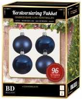Kerstballen met ster piek set donkerblauw voor 180 cm kerstboom kerstversiering