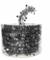 Kerstboom folie slinger met ster antraciet 700 cm kerstversiering