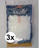 Kunst sneeuw vlokjes 4 liter in zak 3 stuks kerstversiering